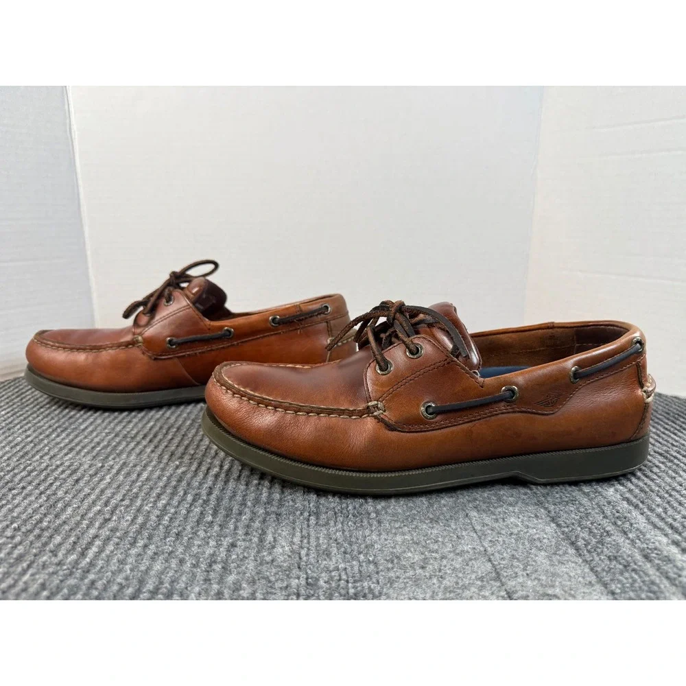 Dockers Beacon Mens Brown Leather Boat Shoes Size 10M Nautical Loafers